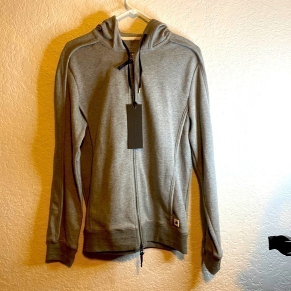 Madison Supply  full zip up hooded sweatshirt pocket NWT  heather, gray small